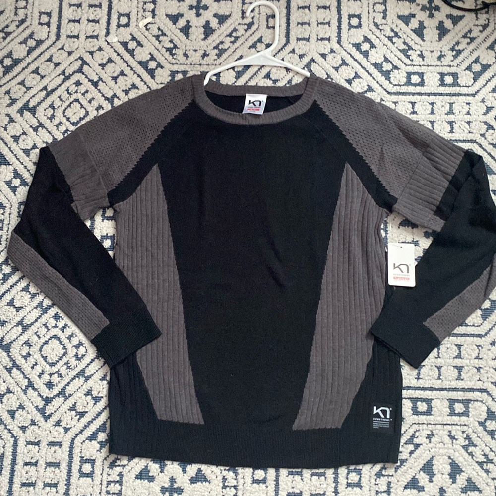 Kari Traa Black and Gray Crew Neck Sweater